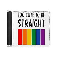 Too Cute to Be Straight Wallet - LGBT Wallet - Gay Men's Wallet (Black)