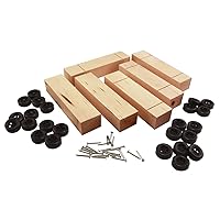 PineCar Woodland Scenics Basic Blocks with Wheels and Axels 6/Pkg, Multicolor