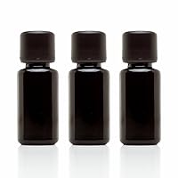 Infinity Jars 15 Ml (.5 fl oz) Black Ultraviolet Glass Essential Oil Bottle w/Euro Dropper Cap 3-Pack
