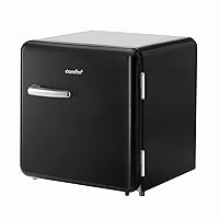 COMFEE 1.6 Cubic Feet Solo Series Retro Refrigerator Sleek Appearance HIPS Interior, Energy Saving, Adjustable Legs, Temperature Thermostat Dial, Removable Shelf, Perfect for Home/Dorm/Garage [black]