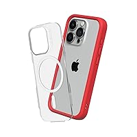 RhinoShield Modular Case Compatible with MagSafe for [iPhone 15 Pro] | Mod NX - Superior Magnetic Pull Force, Customizable Heavy Duty Protective Cover 3.5M / 11ft Drop Protection - Red