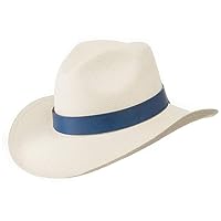 Bayou Western Straw Panama Hat with Leather Hatband
