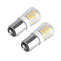 BA15D LED Bulb Double Contact S8 Bayonet Base Non-Dimmable 3W 1076 1142 1176 AC12V/DC 10-24V Soft Warm White Pack of 2