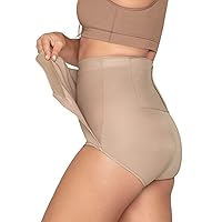 High Waisted Post Surgical Firm Compression Underwear with Adjustable Belly Wrap - Tummy Control Shapewear Girdle for Women