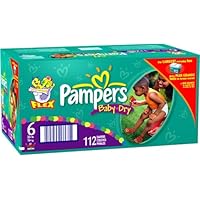 Pampers Baby Dry Diapers, Size 6, 112-Count