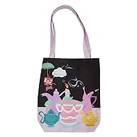 Loungefly Tote Bags Disney Alice In Wonderland Unbirthday Canvas Tote Bag Black/charcoal