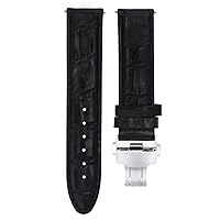 Ewatchparts 18MM PREMIUM REPLACEMENT LEATHER WATCH STRAP BAND CLASP COMPATIBLE WITH MONTBLANC BLACK #7