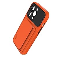 ZIFENGXUAN-Case for iPhone 14Pro Max/14 Pro/14 Plus/14, Full Lens Protection Phone Cover with Card Slot Shockproof TPU Silicone Shell (14 Pro Max,Orange)