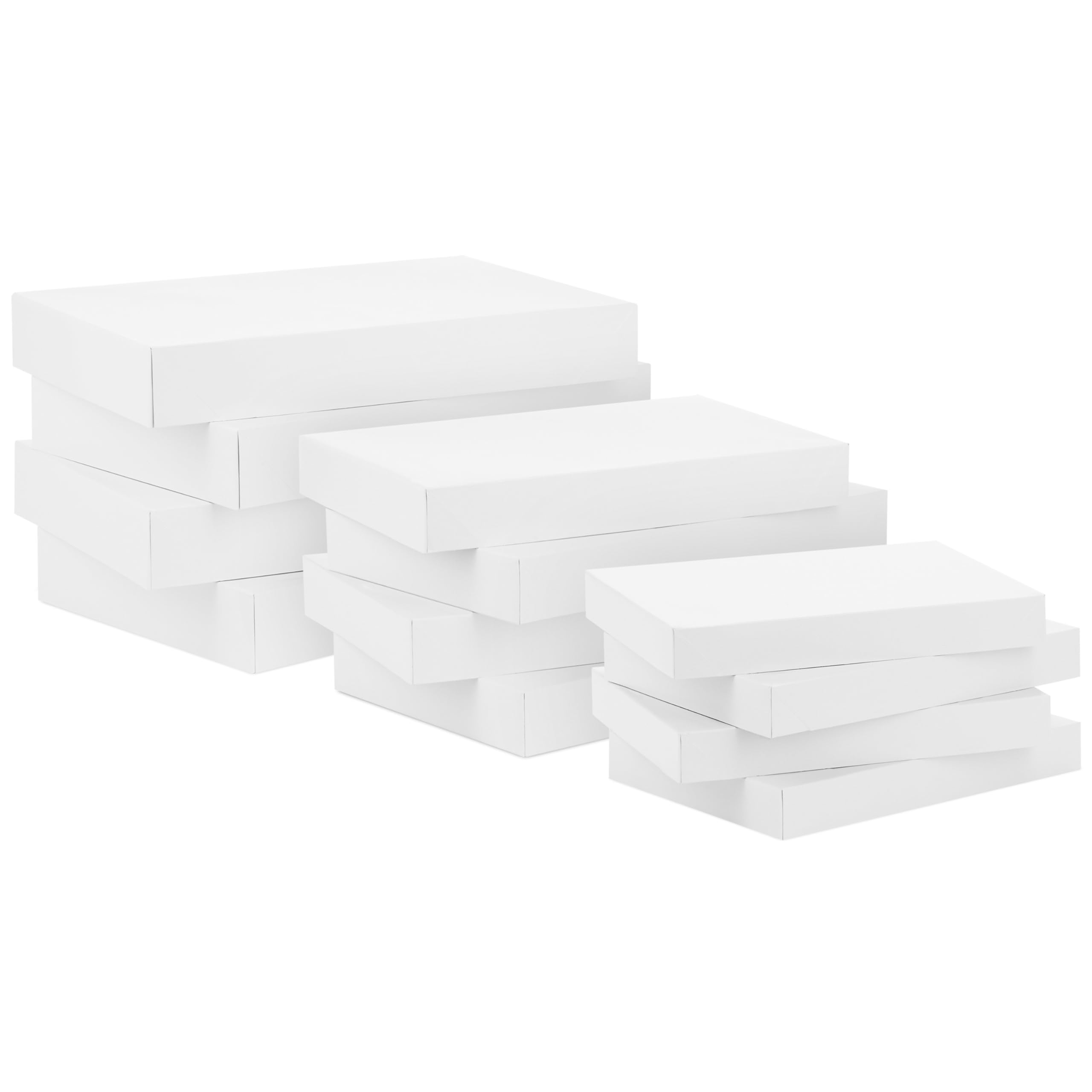 Hallmark White Gift Boxes, Assorted Sizes (12 Boxes with Lids: 4 Small 11