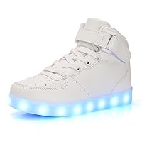 Led Shoes High Top USB Charging for Boy&Girl's Light Up Flashing Shoes(Toddler/Little Kid/Big Kid)