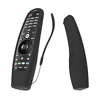 Silicone LG Magic Remote Cover Compatible with LG Magic AN-MR600/MR650/MR19BA/MR20GA LG TV Remote Cover Protective Skin Holder Washable Dirt-Proof Anti-Lost with Remote Loop(Black)