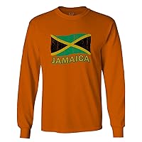 Jamaica Tee Jamaican National Country Flag Tee Carribean Long Sleeve Men's