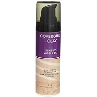 COVERGIRL+Olay Simply Ageless 3-in-1 Liquid Foundation Classic Ivory, 1 Fl Oz (Pack of 1) (packaging may vary)
