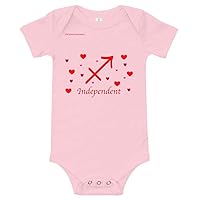 Sagittarius Baby Onesie with Hearts Pink