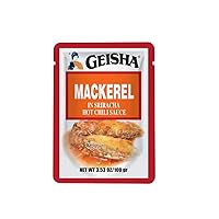 GEISHA Mackerel in Sriracha Hot Chili Sauce 3.53oz (Pack of 24), Mackerel| HALAL & Kosher Certified – Gluten Free – Wild Caught – Good Source of Protein