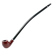 Long Wood Churchwarden Tobacco Pipe with Cleaning Tool Kit and Gift Box