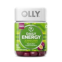 OLLY Laser Focus Gummy, Alpha GPC, B Vitamins, Berry Tangerine, 36 Count & Daily Energy Gummy, Vitamin B12, CoQ10, Goji Berry, Tropical, 60 Count