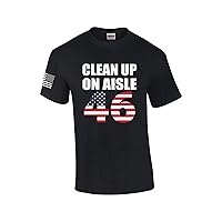 Men's Funny Clean Up On Aisle 46 Political Humor Short Sleeve T-Shirt Graphic Tee