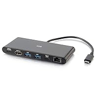C2G Docking Station, USB C Docking Station, 4K Docking Station, Macbook USB C Hub, USB C Adapter for Macbook Pro & Air - Compatible with USB-C & Thunderbolt 3 Laptops, Black, Cables to Go 28845