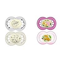 MAM Night Pacifiers (2 Count), MAM Pacifiers 6+ Months, Best Pacifier for Breastfed Babies & Original Baby Pacifier, Nipple Shape Helps Promote Healthy Oral Development, Sterilizer Case