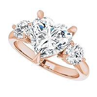 JEWELERYIUM 3 CT Heart Cut Colorless Moissanite Engagement Ring, Wedding/Bridal Ring Set, Halo Style, Solid Sterling Silver, Anniversary Bridal Jewelry, Beautiful Ring For Woman