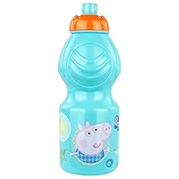 30693 Water Bottle for Boys and Girls Approx. 400 ml with Peppa Pig Motif and Sports Cap Plastic BPA and Phthalate-Free