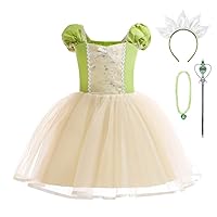 Dressy Daisy Frog Princess Fancy Dress Up Halloween Costume Party Outfit for Toddler Girls with Accessories Size 4T 363