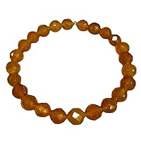 Natural Korean Jade Round Shape Faceted Cut 8mm Beads 7.5 inch Stretchable Bracelet for Healing, Meditation, Prosperity, Good Luck | STBR_04498