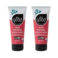 All Good Baby & Kids Sunscreen Lotion for Face & Body - UVA/UVB Broad Spectrum, SPF 30, Zinc Oxide, Coral Reef Friendly, Water Resistant- Zinc, Shea Butter, Coconut Oil, Aloe (3 oz)(2-pack)