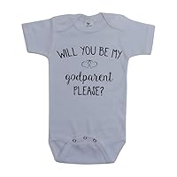 Unisex-Baby White Bodysuit Will You Be My God Parent Black Print 3-6mths