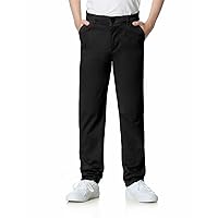 Inno 7-14Y Boy's Soft Cotton Chino Pants Pull-on Relaxed Fit Stretch Straight Leg School Uniform Pants