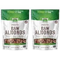 NOW Foods, Almonds, Raw and Unsalted, Source of Protein, Grown in the USA, 16-Ounce (Packaging May Vary) (Pack of 2)