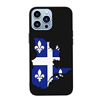 Quebec Flag Map Phone Case Anti Scratch Shockproof Silikon Phone Case, Phone Cases for iPhone 13 Pro 6.1 inch and iPhone 13 Pro Max 6.7 inch White