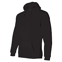 Bayside Adult Pullover Matching Hooded Sweatshirt, Black, XXXX-Large