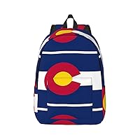 Colorado State Flag Print Laptop Backpack For Women Travel Canvas Bookbag For Men Outdoor Fashion Casual Daypack