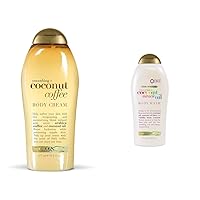 Smoothing + Coconut Coffee Body Cream 19.5 oz & Extra Creamy + Coconut Miracle Oil Ultra Moisture Body Wash, 19.5 Fl Oz