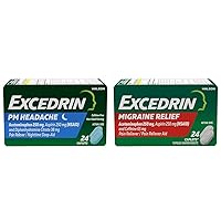 Excedrin PM Nighttime Headache & Sleep Aid Caplets 24 Count & Migraine Relief Caplets 24 Count