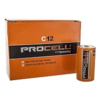 DURACELL Procell Batteries, Non-Rechargeable Alkaline, 1.5 V, C DURPC1400