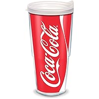 Coca-Cola - Coke Can Tumbler with Wrap and Frosted Lid 24oz, Clear