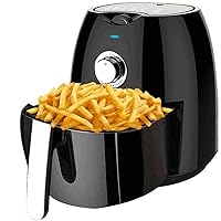 Air Fryer, Air Fryer w/Flat Basket, Touch Screen, Non-Stick Dishwasher-Safe Basket, Use Less Oil for Fast Healthier Food, 60 Min Timer & Auto Shut Off1300w,4.5 Quart