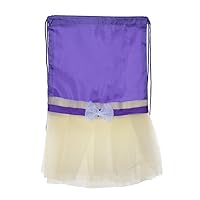 Tutu Dance Cinch Bag, Ballerina Party Favor Backpack, Dance Bags for Girls, Princess Birthday Bags - Purple/Yellow CA2500TUTU