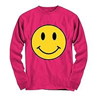Happy Smiley Face Emoji Retro 80s 90s Plus Size Women Youth Long Sleeve Tee Heliconia