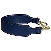 Purse-Strap Replacement Faux Leather Handbag-Strap Short Handles Shoulder Bag Strap Replacement with Metal Clasp (Dark Blue, Gold Clasp)