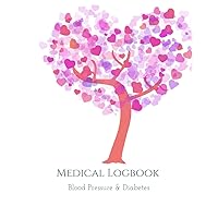 Blood Pressure Logbook: Monitor your condition in a daily blood pressure and blood sugar/diabetes/glucose log book. Medical logbook to record up to 2 years of data in a large easy to read format.
