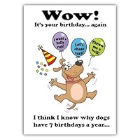 Uncle Pokey Kritter Kard Card - Doggie Birthday - Humorous Full Color Art on 100 pound paper with envelope folding to 5