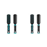 Conair Salon Results Hairbrush for Men and Women, Hairbrush for All Hair Types with Nylon Bristles (Pack of 2)