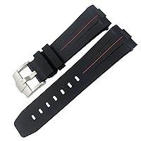 Rubber Watchband 23mm 22mm 24mm Watch Strap for Tudor Heritage Black Bay Bronze Pelagos Black Red Waterproof Sport Bracelets Watchbands (Color : Beige, Size : 23mm)