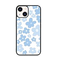 Light Blue Flower Phone Case Compatible with iPhone 13 6.1 Inch - Shockproof Protective TPU Cute Blue Floral iPhone Case Designed for iPhone 13 Case for Men Girls Women Boys (Bloom)