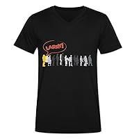 Mens Impractical Jokers Larry in Line T Shirts Cotton V Neck M Black