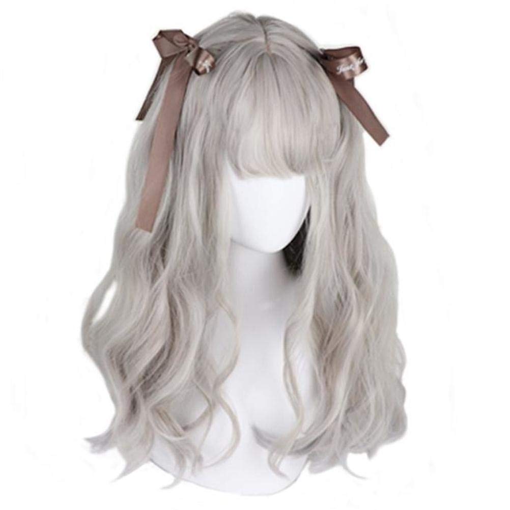 Mua aiyaya Long Curly Wig - Natural Synthetic Hair Lolita Wigs with Wig Cap  For Cosplay and Daily Wear (Gray) trên Amazon Mỹ chính hãng 2023 |  Giaonhan247